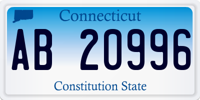 CT license plate AB20996