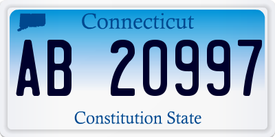 CT license plate AB20997