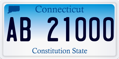 CT license plate AB21000