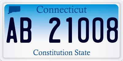 CT license plate AB21008