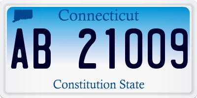 CT license plate AB21009