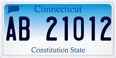 CT license plate AB21012