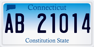 CT license plate AB21014