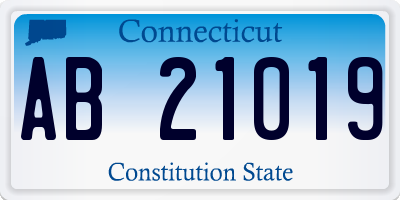 CT license plate AB21019