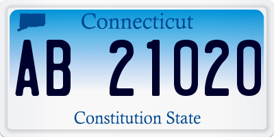 CT license plate AB21020