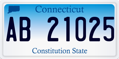 CT license plate AB21025