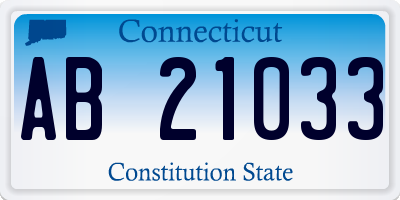 CT license plate AB21033