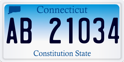 CT license plate AB21034