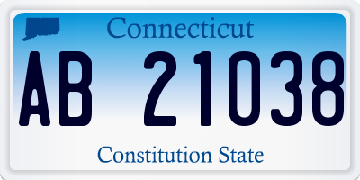 CT license plate AB21038