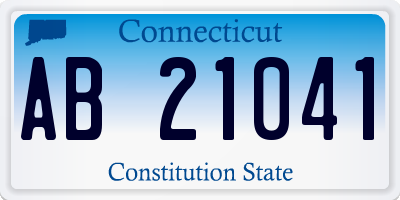 CT license plate AB21041