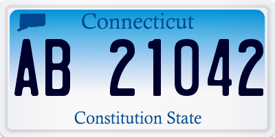 CT license plate AB21042