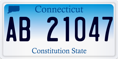 CT license plate AB21047