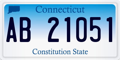 CT license plate AB21051