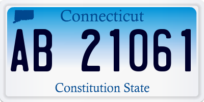 CT license plate AB21061