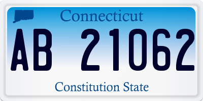 CT license plate AB21062