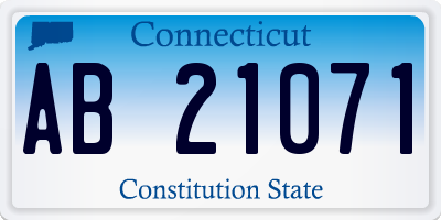 CT license plate AB21071