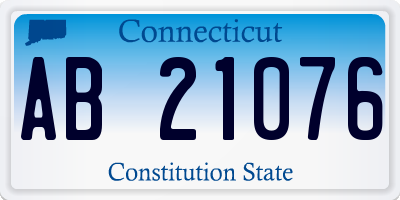 CT license plate AB21076