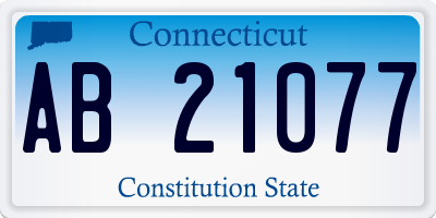CT license plate AB21077