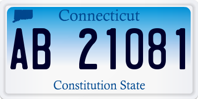 CT license plate AB21081