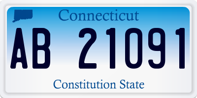 CT license plate AB21091