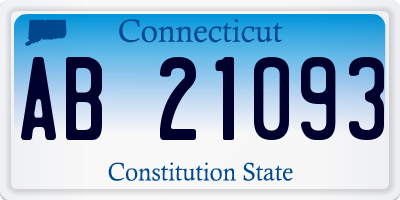 CT license plate AB21093