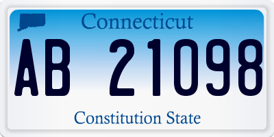 CT license plate AB21098