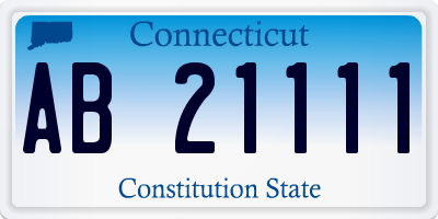 CT license plate AB21111