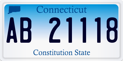 CT license plate AB21118