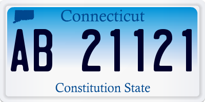 CT license plate AB21121