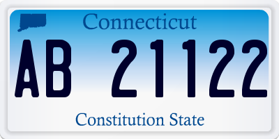 CT license plate AB21122