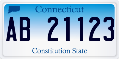 CT license plate AB21123