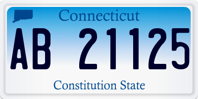 CT license plate AB21125