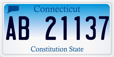 CT license plate AB21137