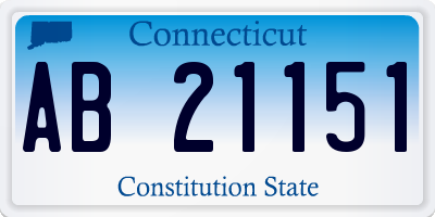 CT license plate AB21151