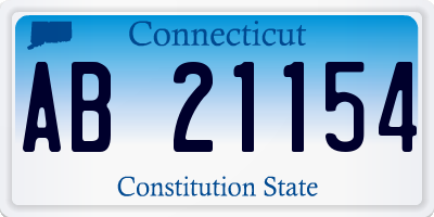 CT license plate AB21154