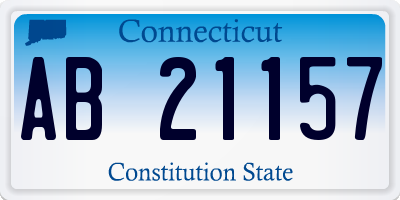 CT license plate AB21157