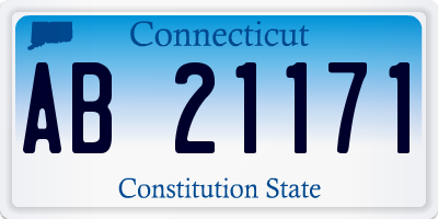 CT license plate AB21171