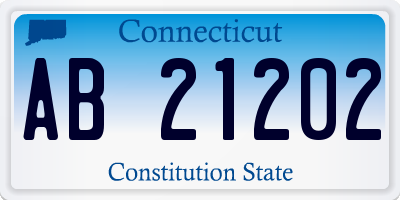 CT license plate AB21202