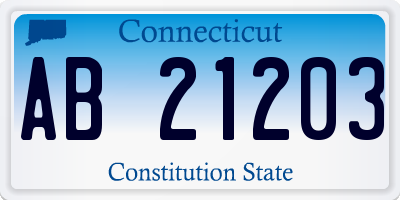 CT license plate AB21203