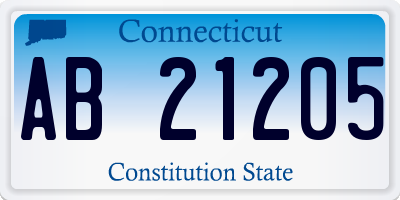 CT license plate AB21205