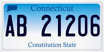 CT license plate AB21206
