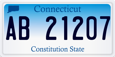 CT license plate AB21207