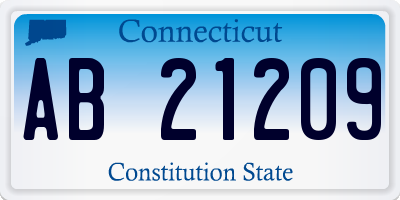 CT license plate AB21209