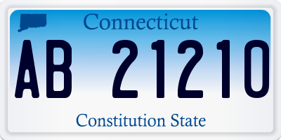 CT license plate AB21210