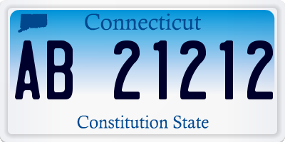 CT license plate AB21212