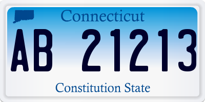 CT license plate AB21213