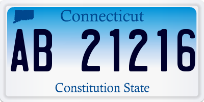 CT license plate AB21216