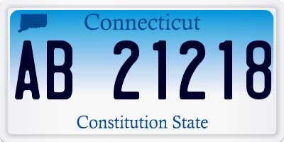 CT license plate AB21218