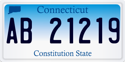 CT license plate AB21219