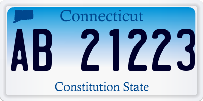 CT license plate AB21223